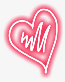 #heart #love #pink #draw #neon #glow #neonlights #lines - Heart, HD Png Download, Transparent PNG