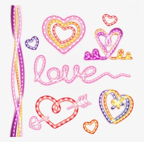#ftestickers #hearts #love #icons #overlay #neon #luminous - Heart, HD Png Download, Transparent PNG