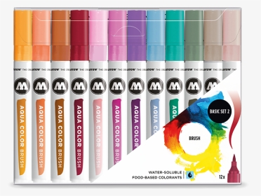 Aqua Color Brush Basic Set 2   Title Aqua Color Brush - Molotow Aqua Brush Marker, HD Png Download, Transparent PNG