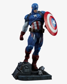 Escultura Premium Format Del Capitan America Sideshow - Captain America Premium Format Statue, HD Png Download, Transparent PNG