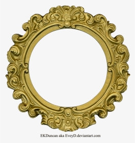 Golden Mirror Frame Png Image - Frames In Round Shape, Transparent Png, Transparent PNG