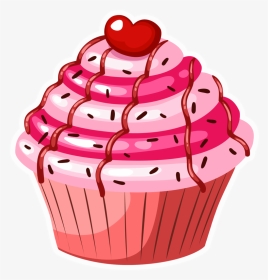 Oversized Cupcake - Birthday Small Cake Cartoon, HD Png Download, Transparent PNG
