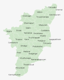 Tamil Nadu District Map 2019, HD Png Download, Transparent PNG