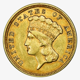 1854 $3 Princess Gold Coin, HD Png Download, Transparent PNG