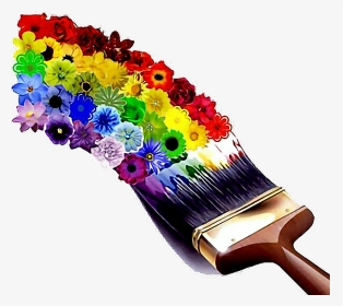 #arcoiris #color #flor #pincel - Paint Brushes For Houses, HD Png Download, Transparent PNG
