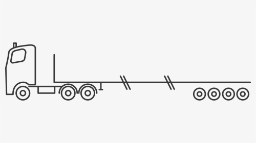 3 Axle Tractor With 4 Axle Extendable Flat Deck Trailer, HD Png Download, Transparent PNG