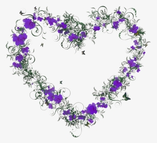 Flower Clipart Purple Flower Heart Png, Transparent Png, Transparent PNG