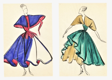 Pair-original French Fashion Design Drawings For Sale - Fashion Illustration, HD Png Download, Transparent PNG