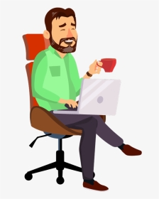 Sitting-man1 - Animation Work Vector, HD Png Download, Transparent PNG