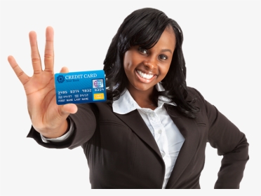 Woman Holding Card - Person Holding A Credit Card, HD Png Download, Transparent PNG
