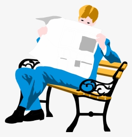 Guy Reading Book Clipart Graphic Library Download Reading - Guy Reading Newspaper Clipart, HD Png Download, Transparent PNG