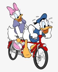 Donald Duck And Daisy On Bike, HD Png Download, Transparent PNG