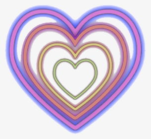 #love #heartshapes #rainbows #rainbowstickerremix #neon - Heart, HD Png Download, Transparent PNG