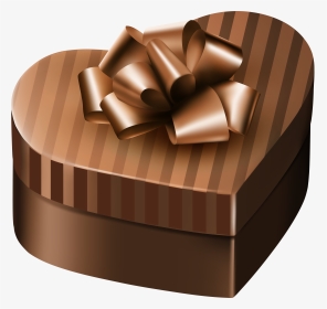 Luxury Gift Box Brown Heart Png Clipart Image - Heart Shaped Box Decoration, Transparent Png, Transparent PNG
