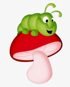 Caterpillar In Mushrooms Clipart, HD Png Download, Transparent PNG