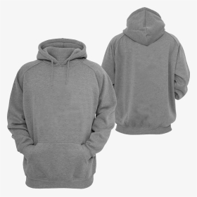 Grey Hoodie Front And Back , Png Download - Gray Jacket With Hood, Transparent Png, Transparent PNG