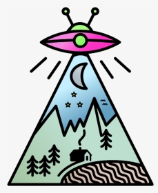 #alien #freetoedit #space #galaxy #alienship #ftestickers - Twin Peaks Easy Drawings, HD Png Download, Transparent PNG