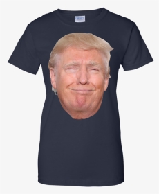 Donald Trump Head Funny Smiling Face T-shirt - T-shirt, HD Png Download, Transparent PNG