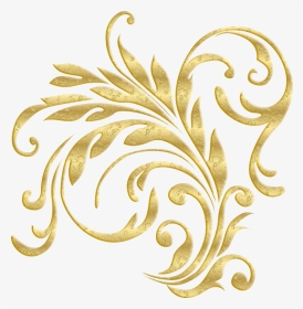 Ornement - Gold Flower Design Png, Transparent Png, Transparent PNG