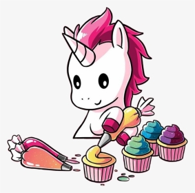 #kawaii #unicornio #unicorn #kawaiiunicorn #cupcake - Unicorn Eating A Cupcake, HD Png Download, Transparent PNG