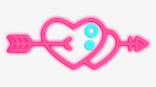#neon #heart #couple  #ftestickers #неон #сердце #пара - Heart, HD Png Download, Transparent PNG