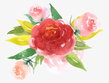 Hand Painted Red Rendering Flower Png Transparent - Red Watercolor Roses Png, Png Download, Transparent PNG