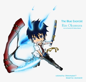 Blue Exorcist Rin Chibi - Cartoon, HD Png Download, Transparent PNG