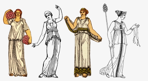 Ancient Greek Women - Chiton Ancient Greek Clothings, HD Png Download, Transparent PNG