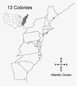 13 Colonies Map Blank, HD Png Download, Transparent PNG