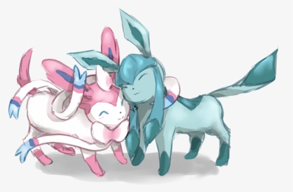 Sketch Request- Sylveon And Glaceon By Suishouyuki, HD Png Download, Transparent PNG