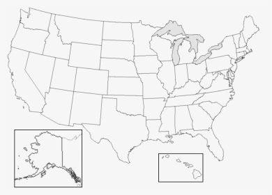 Blank Map Of The United States Labeled - United States Map No Names, HD Png Download, Transparent PNG