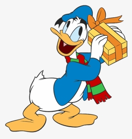 Christmas Cartoon Donald Duck, HD Png Download, Transparent PNG
