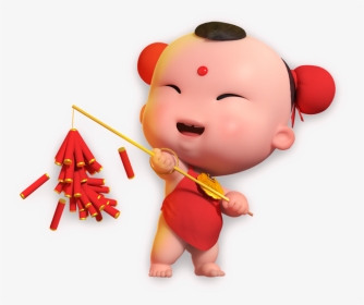 Cartoon Fuwa Put Firecracker Ornamental - 中國 福娃, HD Png Download, Transparent PNG