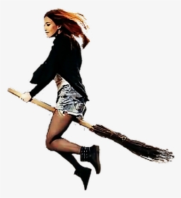 #flyingbroom #flying #girl #woman #broomstick #witch - Picsart Flying Girl Png, Transparent Png, Transparent PNG