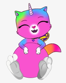 #rainbow #butterfly #unicorn #kitty Something Tickles - Rainbow Butterfly Unicorn Kitty Picsart, HD Png Download, Transparent PNG