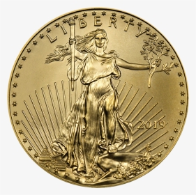 1/4 Oz American Eagle Gold Coin (front) - 2018 $50 Gold Eagle, HD Png Download, Transparent PNG
