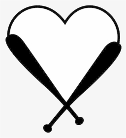 Baseball Heart Love Decal Sticker -inches By Black - Baseball Heart Clip Art Black And White, HD Png Download, Transparent PNG