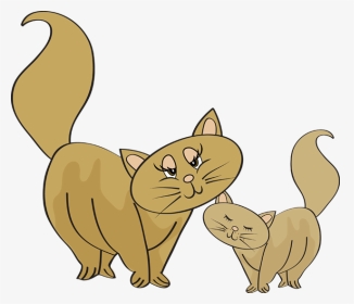 Baby Animal Clipart Baby Cat - Mother And Baby Animals Clipart, HD Png Download, Transparent PNG