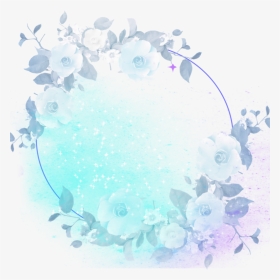 #background #blue #rose #frame #remix #vjaii - Transparent Background Blue Watercolor Flowers, HD Png Download, Transparent PNG