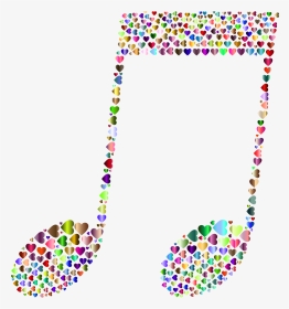 Music Note Hearts Chromatic - Music Hearts Clip Art, HD Png Download, Transparent PNG