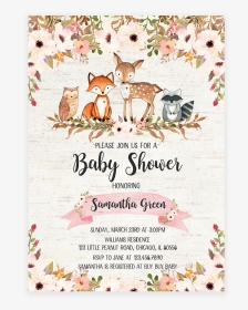 Woodland Baby Shower Invitations Fall Themed, HD Png Download, Transparent PNG
