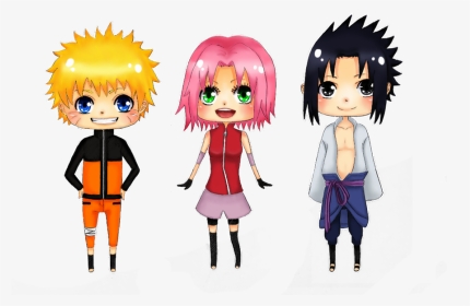 Naruto, Sakura, Sasuke Chibis By Lisaclaire On Deviantart - Sakura Naruto Png, Transparent Png, Transparent PNG
