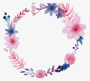 Wreath Clipart Lilac Flower - Round Border Design Flowers, HD Png Download, Transparent PNG