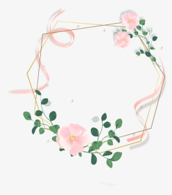 #ftestickers #watercolor #flowers #frame #gold #pink - Rose Gold Flower Vector, HD Png Download, Transparent PNG