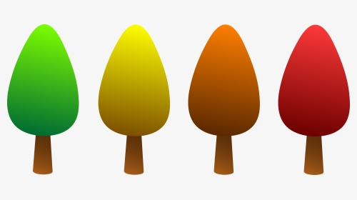 Four Cute Simple Round Trees - Four Trees Clipart, HD Png Download, Transparent PNG