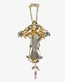 Jeweled Art Nouveau Pendant By Jules Brateau - Locket, HD Png Download, Transparent PNG