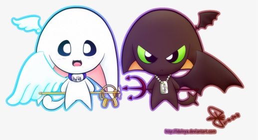 Chibi Anime Demon Angel - Chibi Angel And Demon, HD Png Download, Transparent PNG