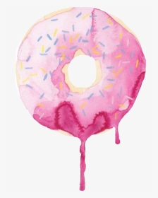 #donut #doughnut #pastry #frosting #dripping #yum #yummy - Donut Watercolor Png, Transparent Png, Transparent PNG