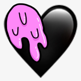 #slime #black #pink #iphone #emoji #iphoneemoji #iphonesticker - Heart, HD Png Download, Transparent PNG