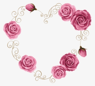 #rosen #gold #flower #heart #frame - Transparent Background Wedding Invitation Love Flower, HD Png Download, Transparent PNG